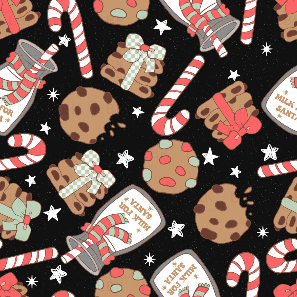 Milk for Santa pattern black