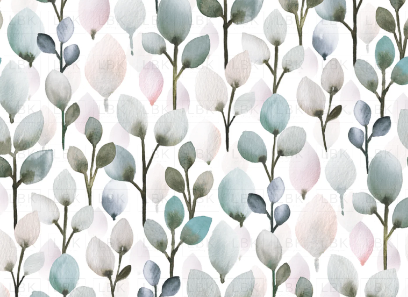 MODERN EUCALYPTUS LEAVES AQUA