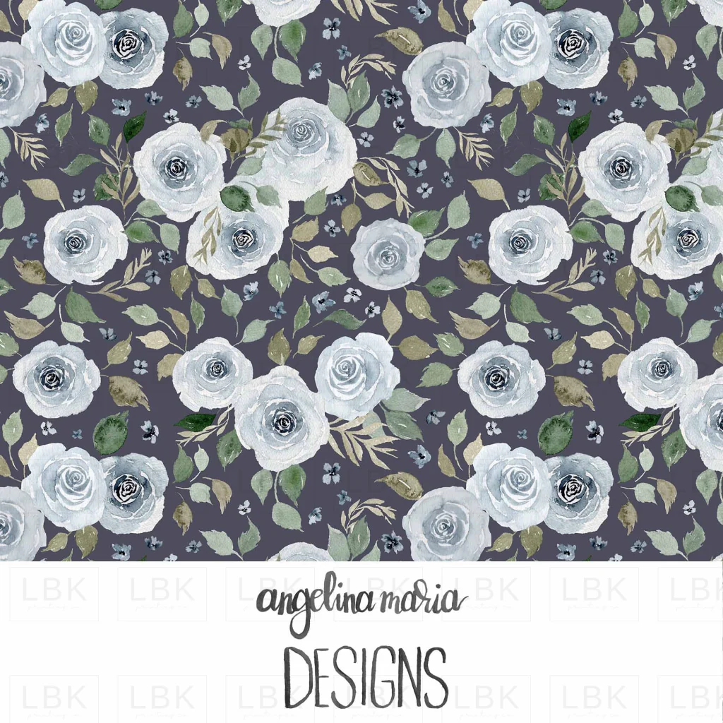 mountain floral on navy