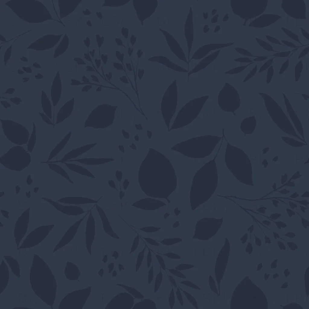 Navy Blue Vintage Spring Greenery
