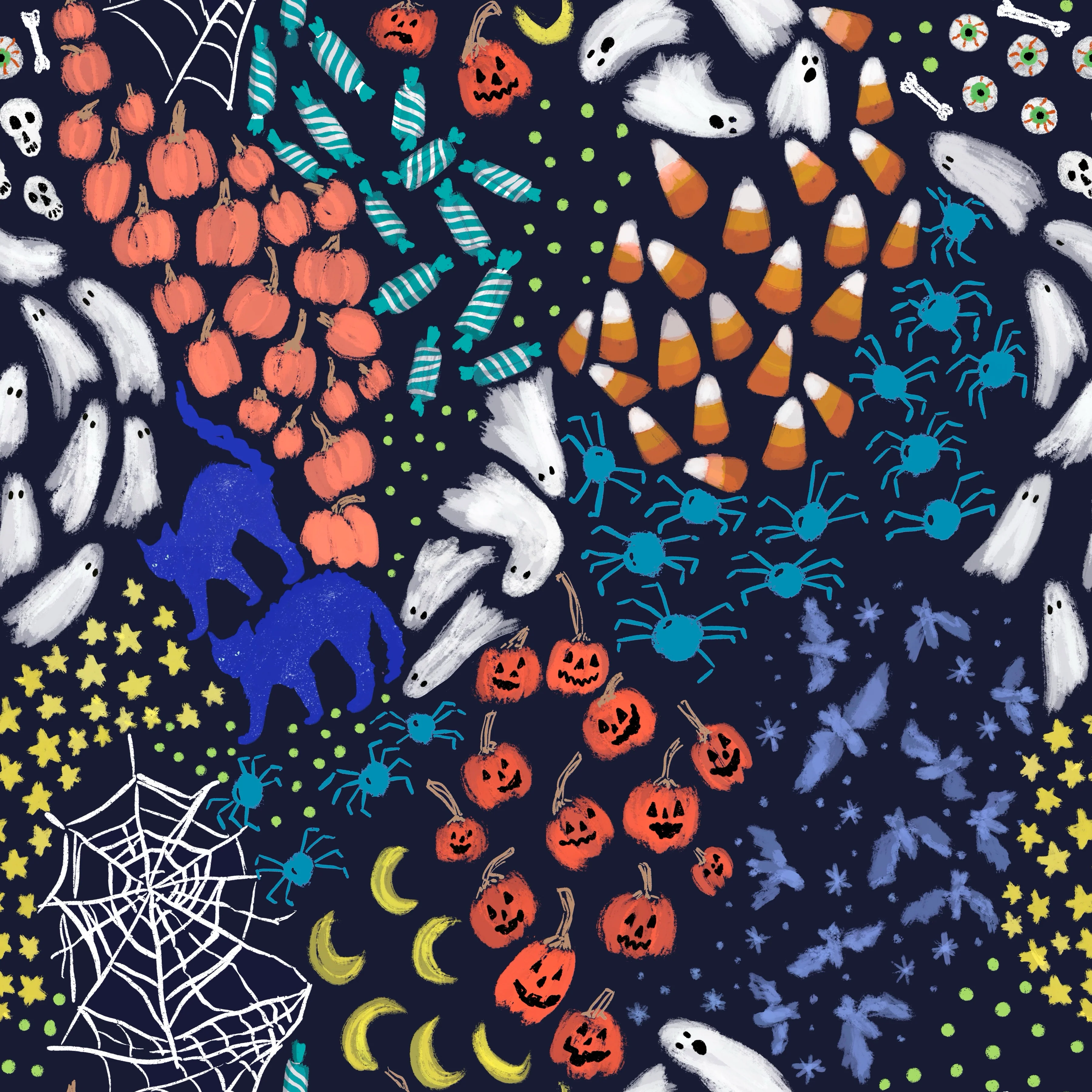 Navy boyish Halloween ditsy