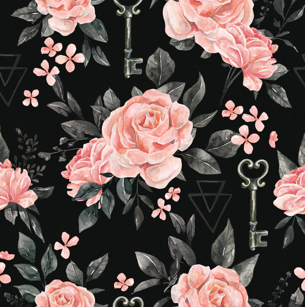 October Moon Pumpkins Roses Black