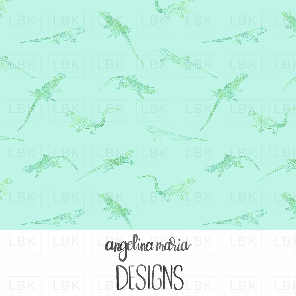 ombre lizards on aqua