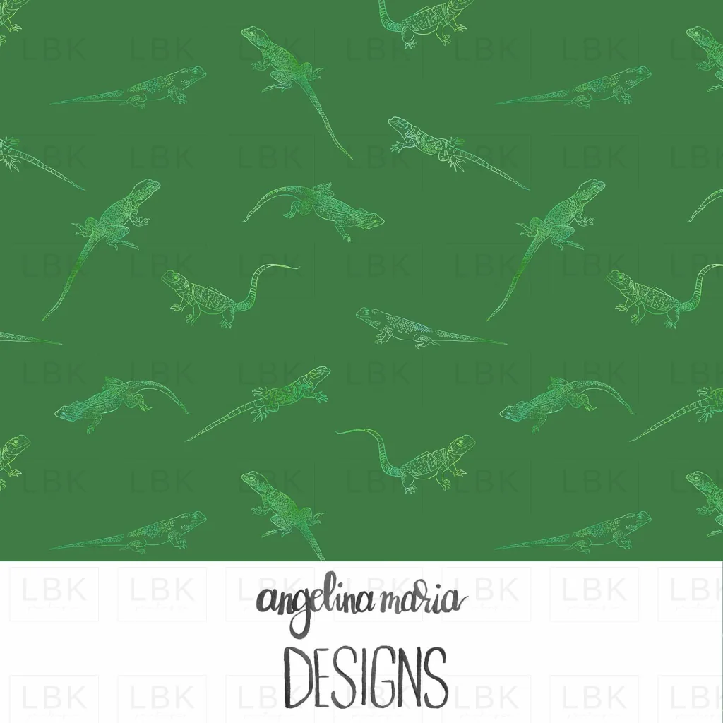 ombre lizards on green