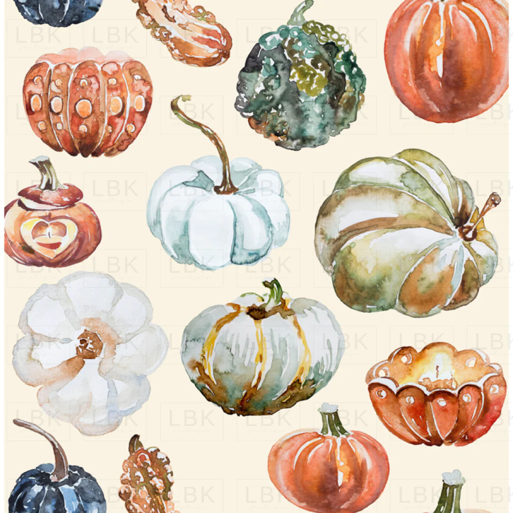 Organic Pumpkins on Cream Linen