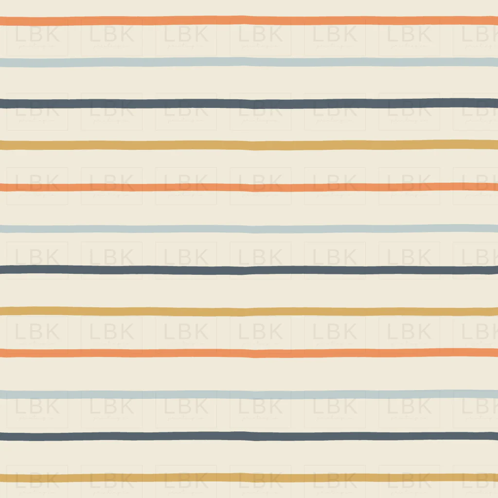 Organic Stripe in Blue and Papaya