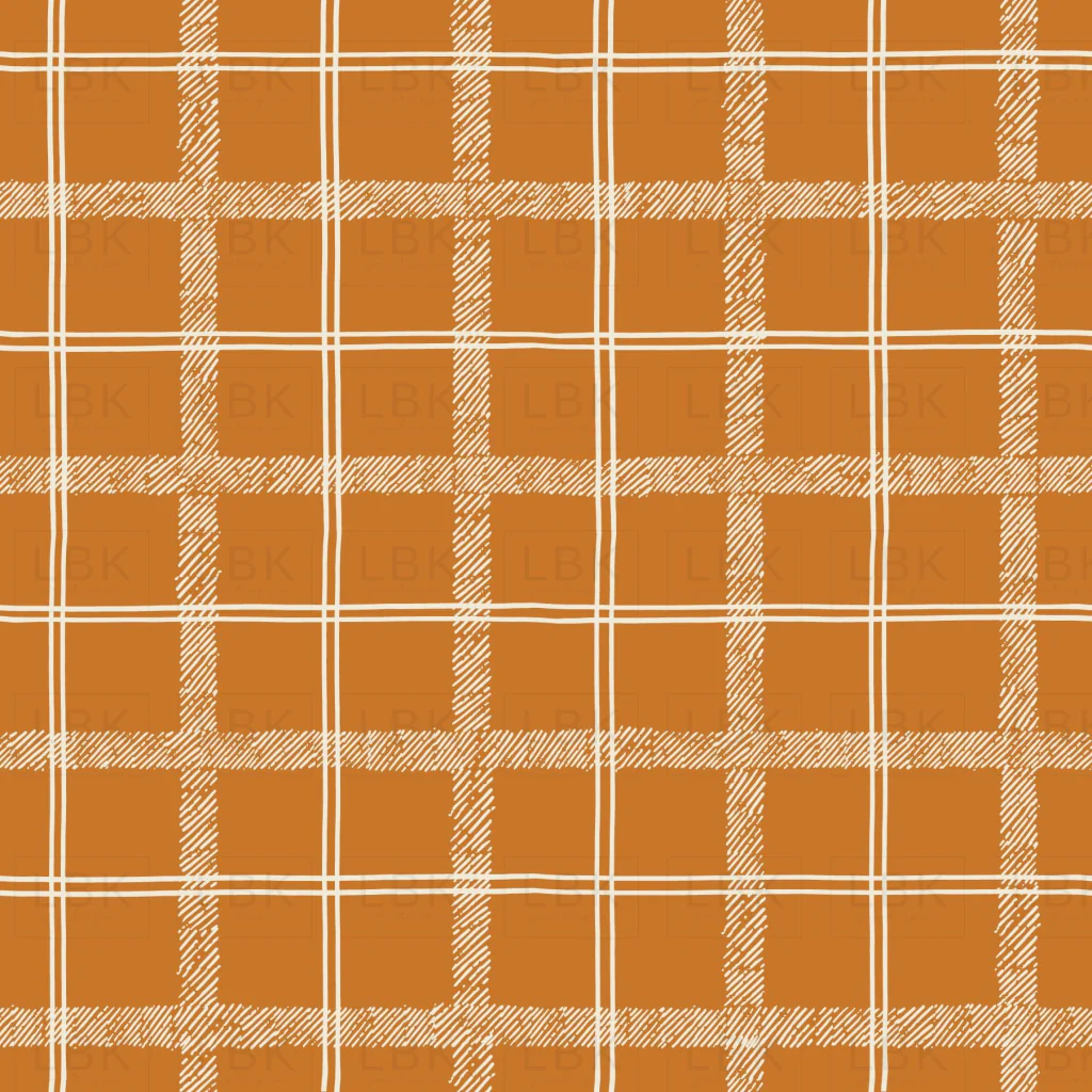 Organic Tartan in Burnt Orange Pumpkin