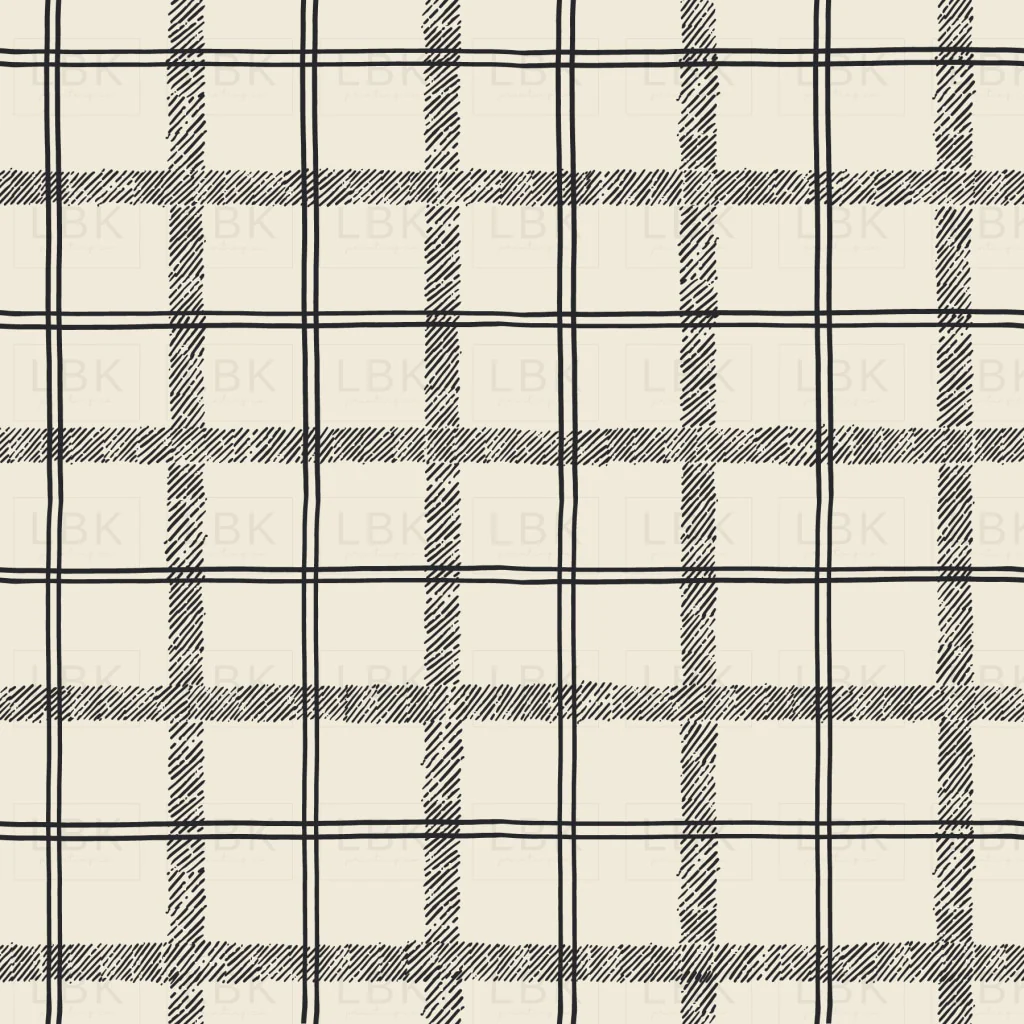 Organic Tartan in Charcoal Black and Off White