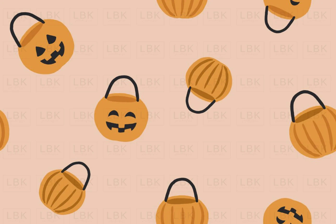 Tossed Pumpkin Trick or Treat on Pink