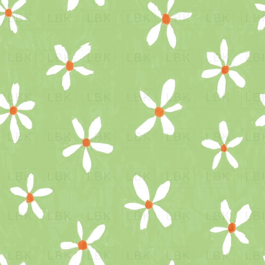 Painterly Daisies-Green