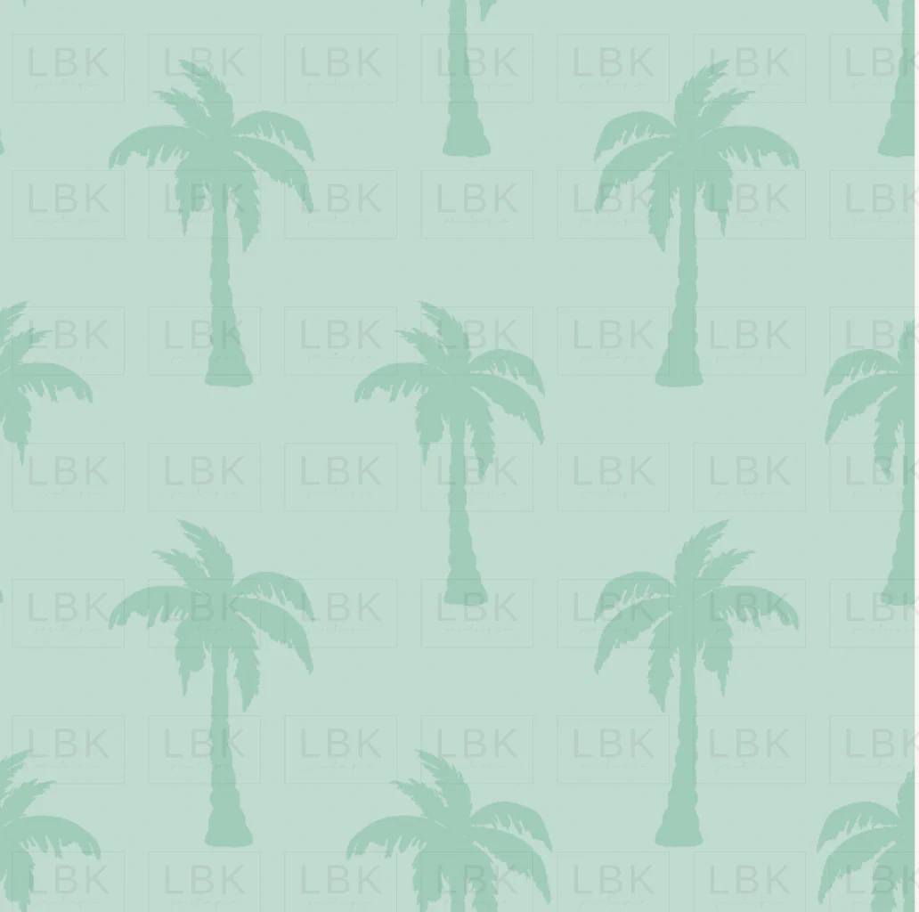 Palm Tree Silhouette Aqua Blue