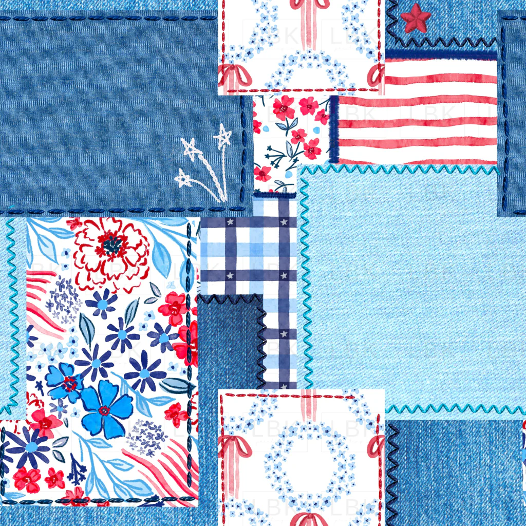 Patchworkredwhitebloom