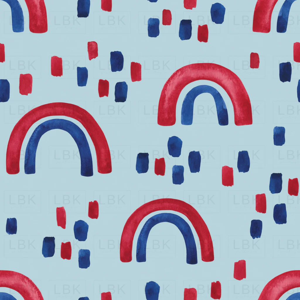 Patriotic Boho Rainbow on Blue