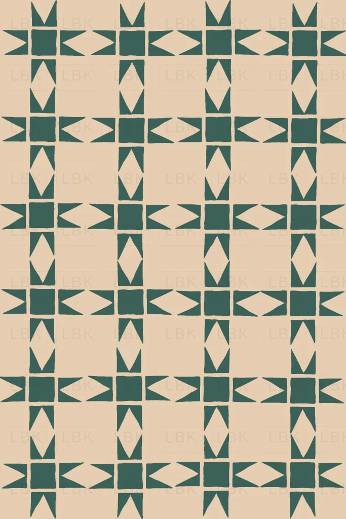 Pieced Christmas Stars in Pine Green