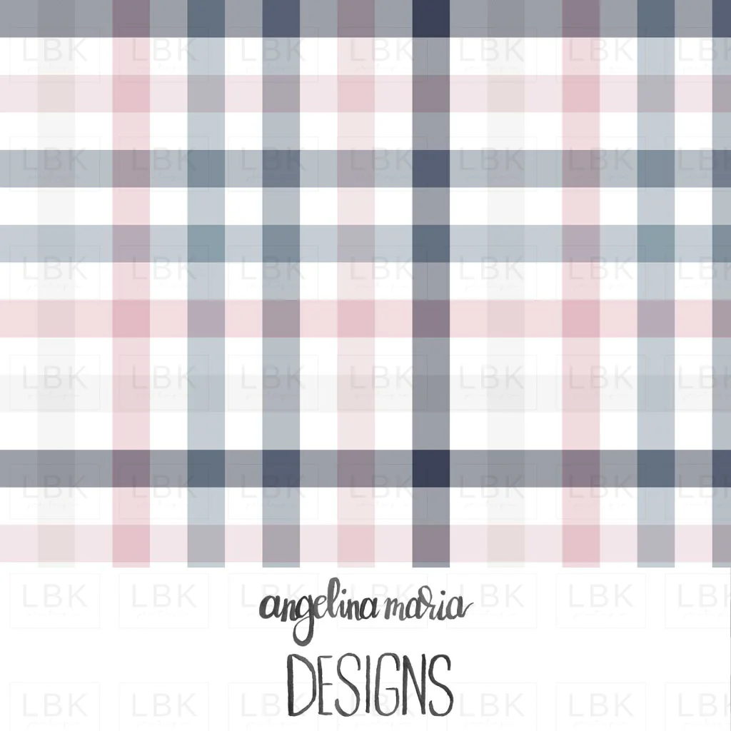 pink and navy gingham