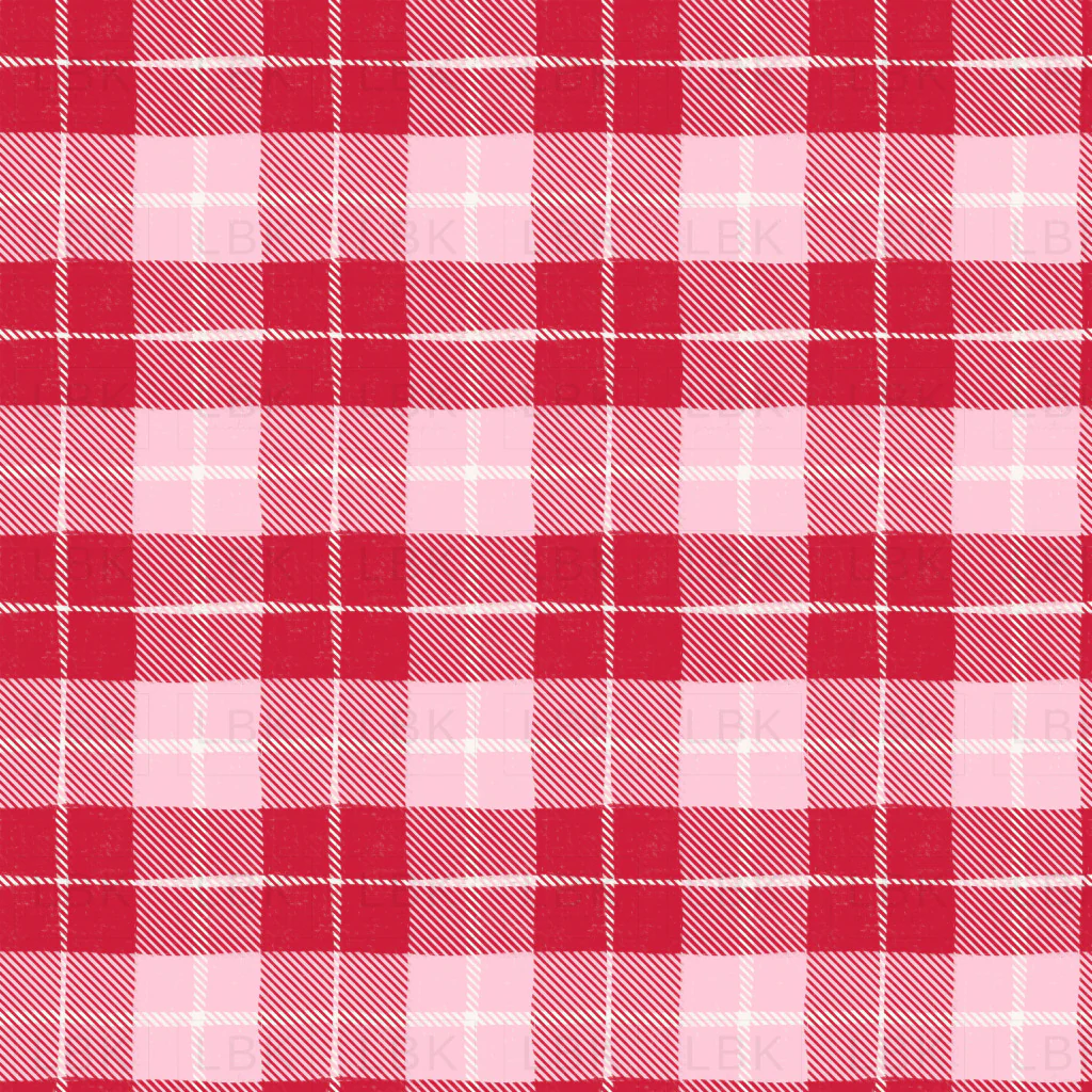 Pink and Red Textured Tartan Plaid