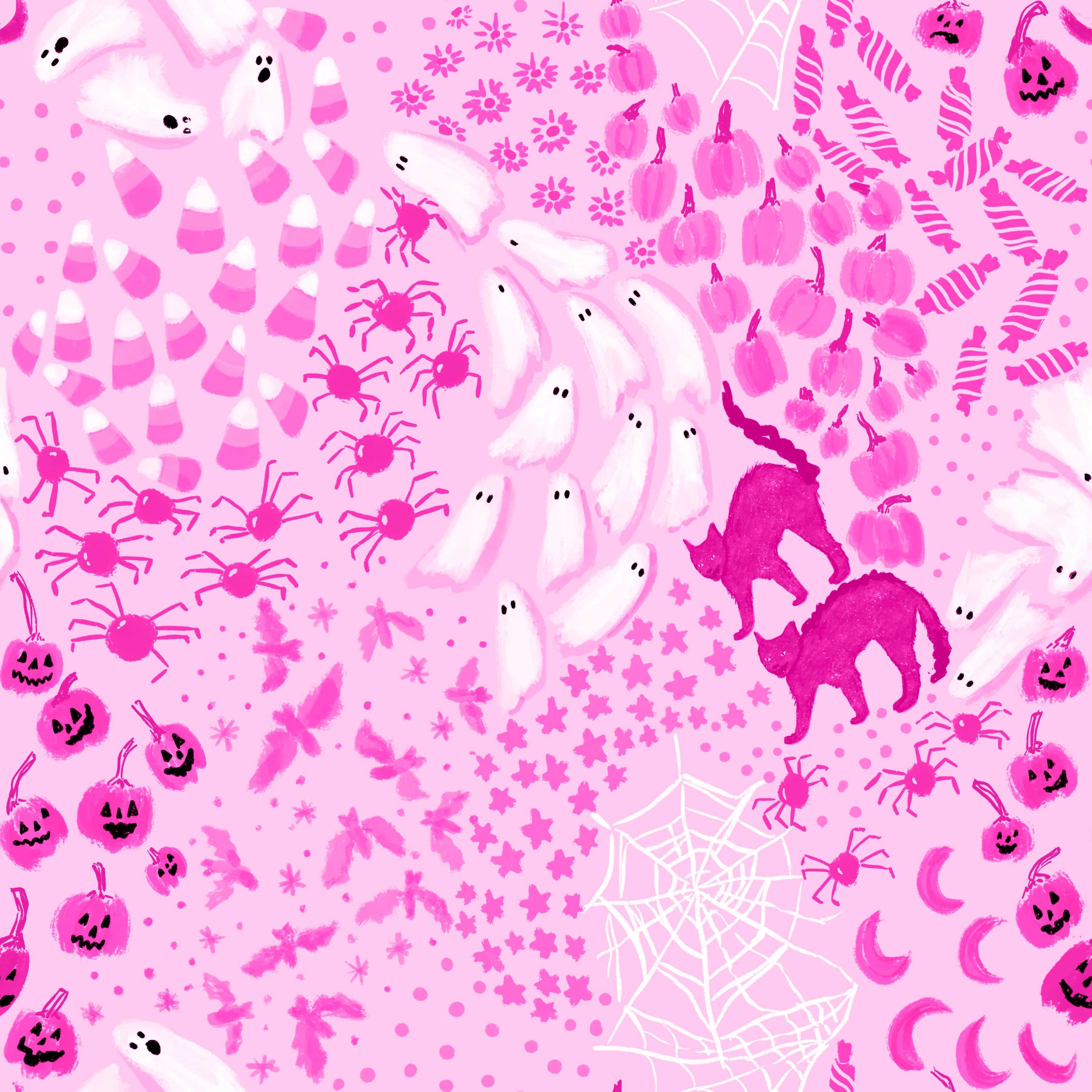 Pink Halloween ditsy