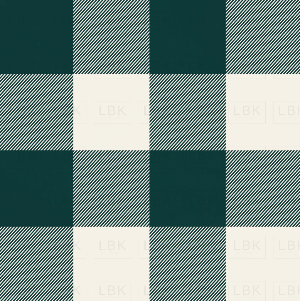 Plaid Emerald Cream