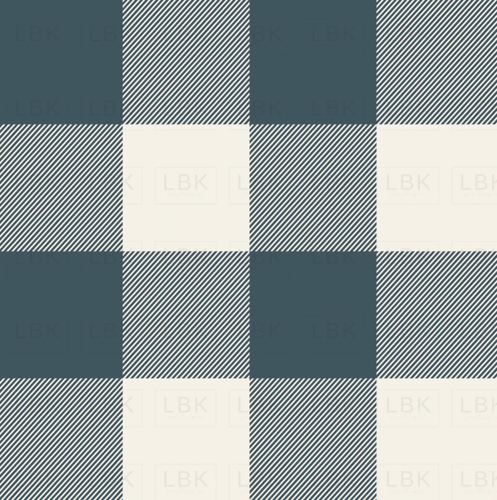 Plaid Night Blue Cream