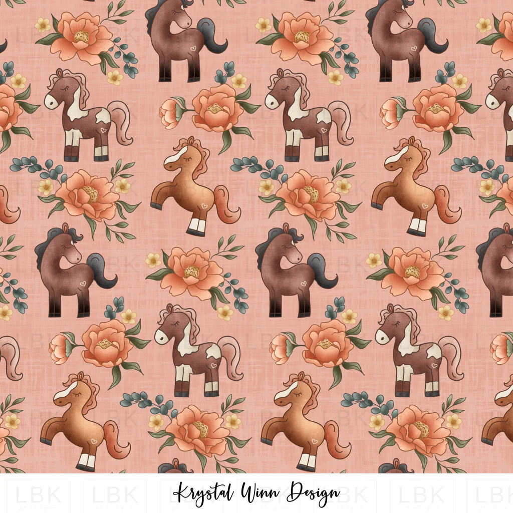 Ponies + Peonies Pink