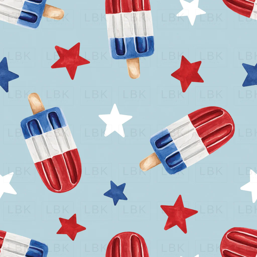 Popsicles and Stars on Blue
