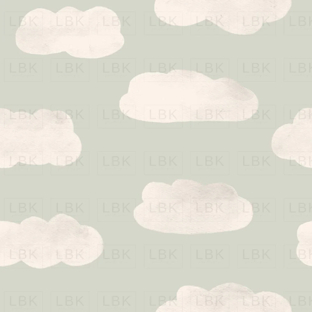 puffy clouds - seafoam green