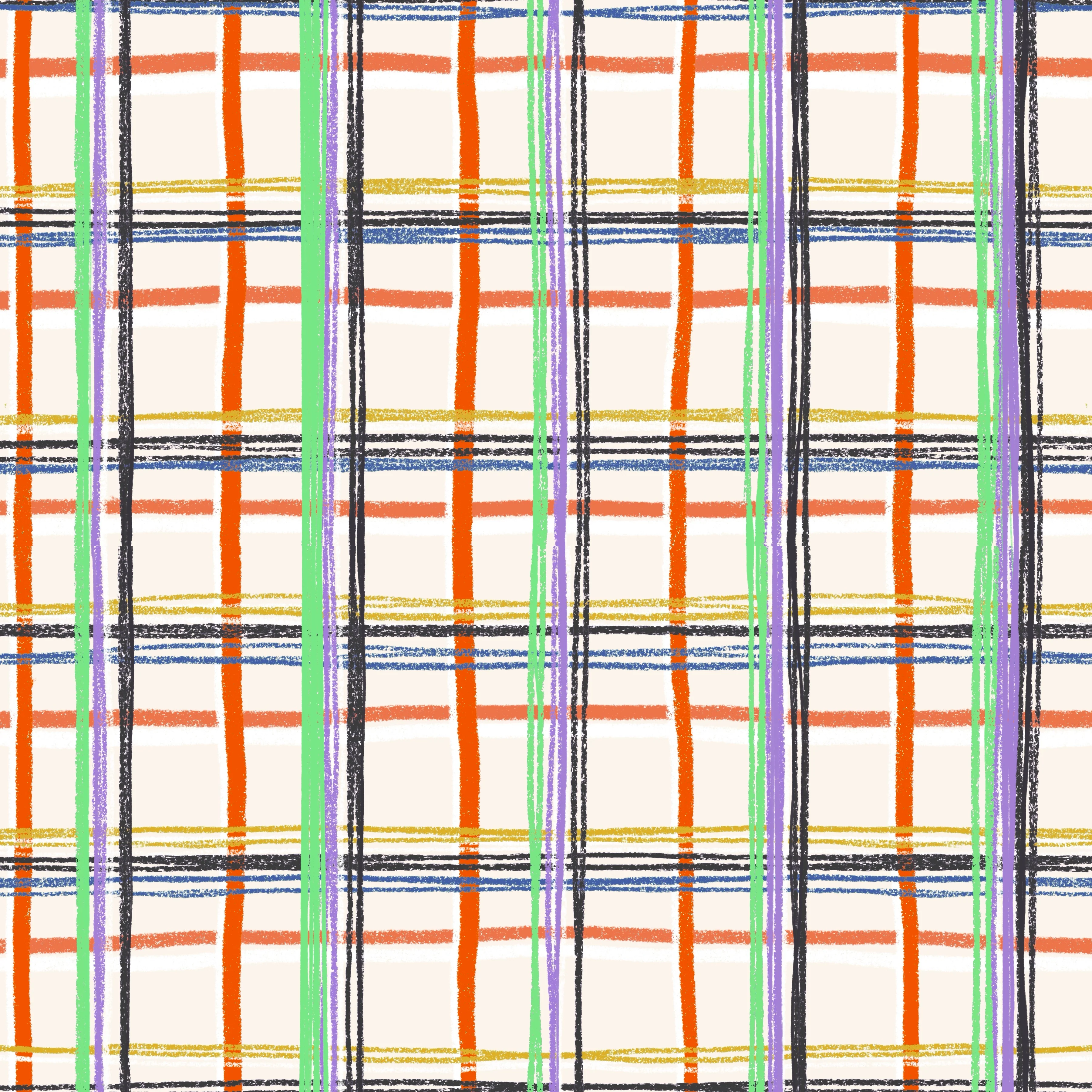 Pumpkin Patch plaid ghost white multi