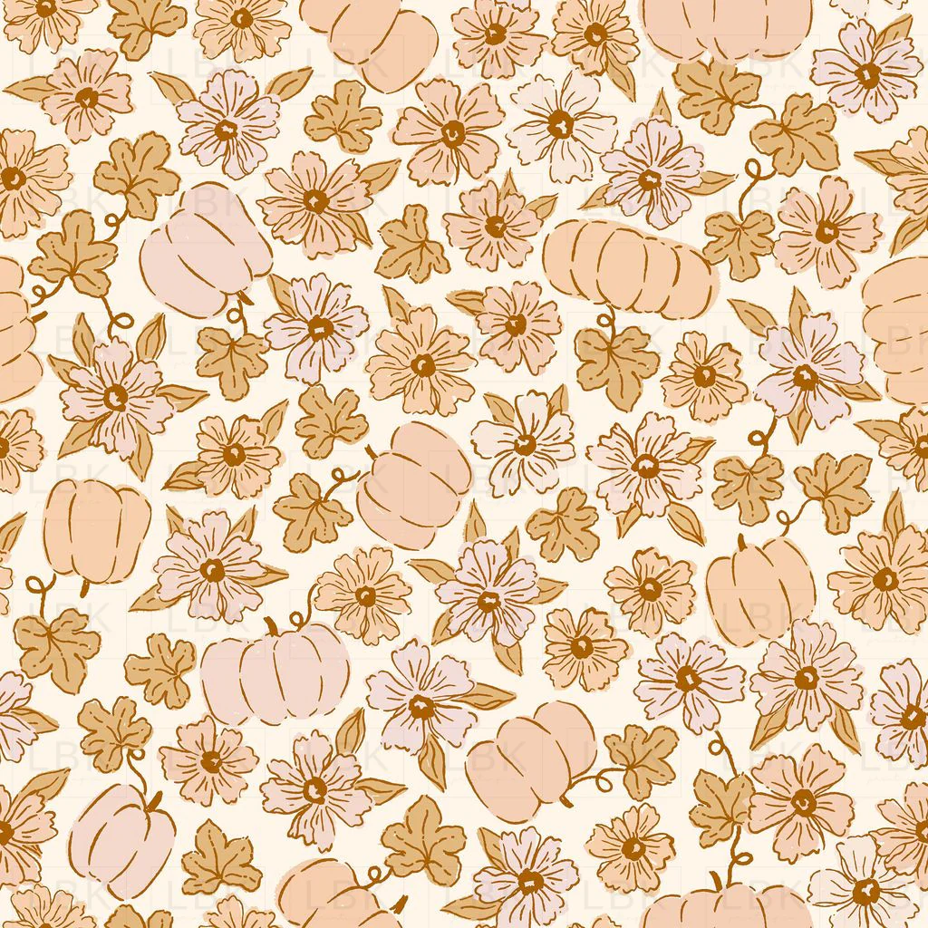pumpkins in flowerbed