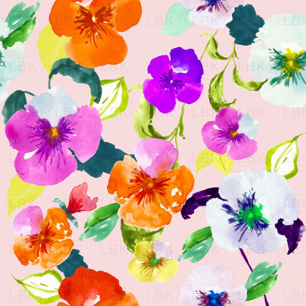 Rainbow Pansies on Peep Pink