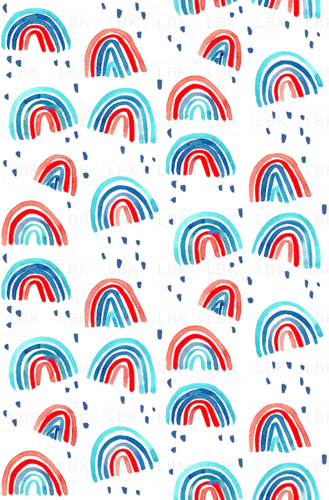 rainbows patritoic lt blue