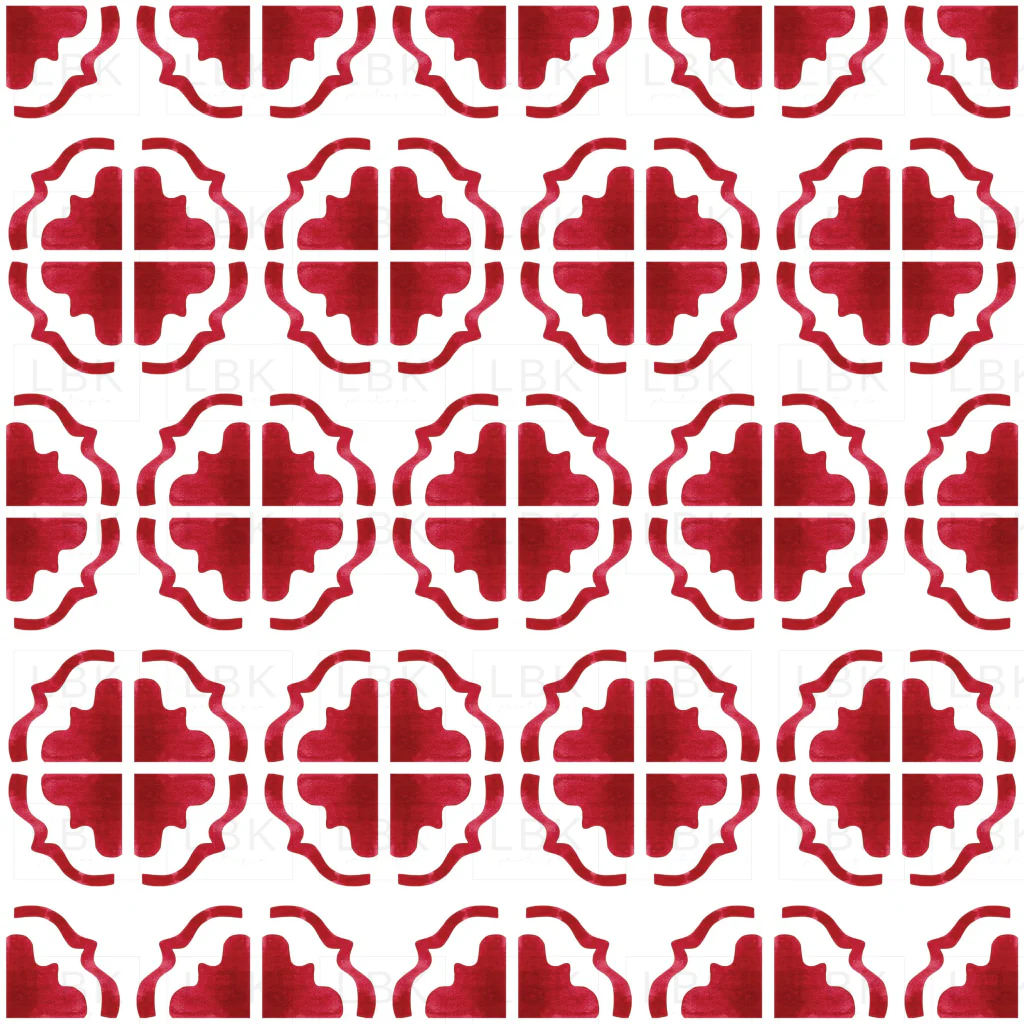 Red Decorative Ornate Tile