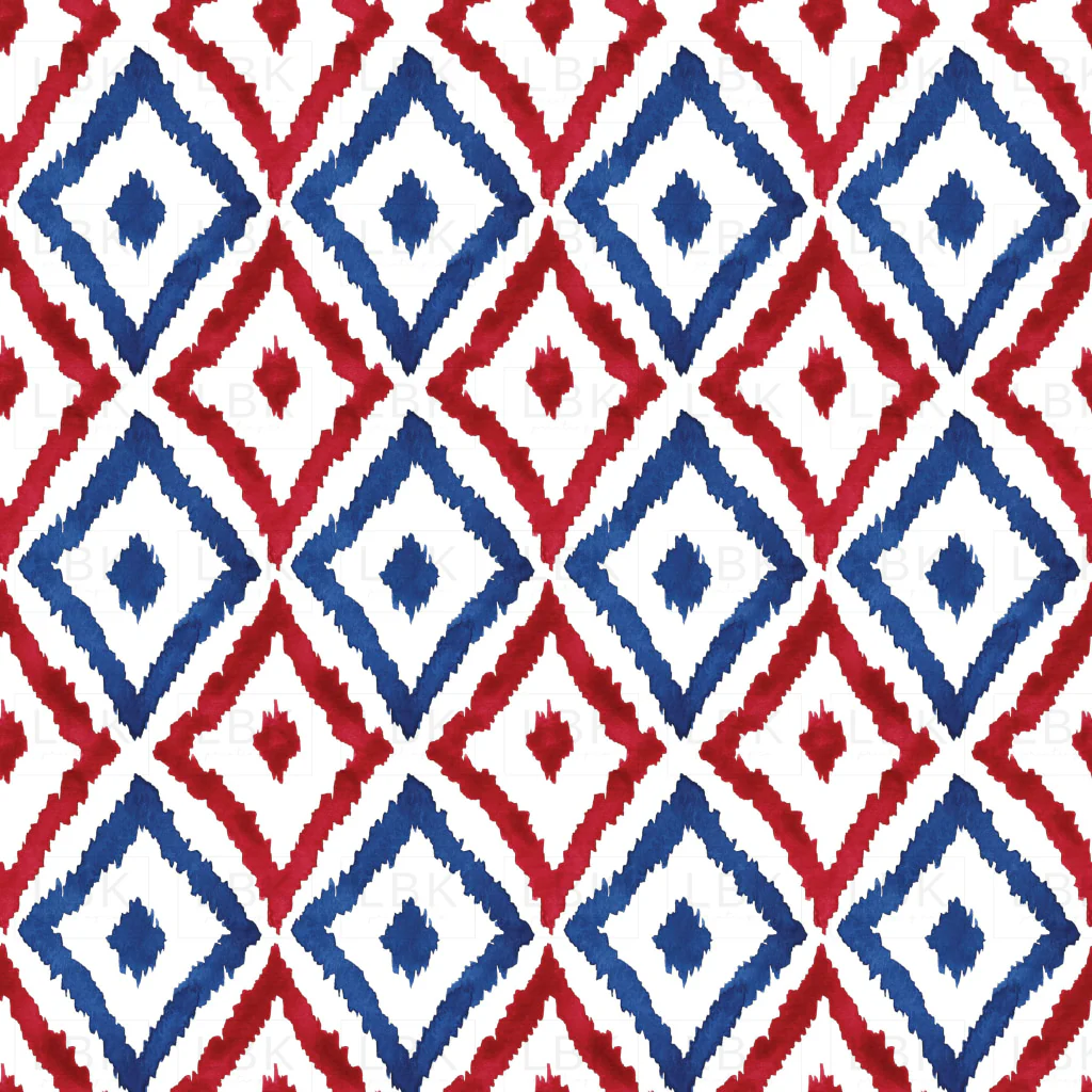 Red White and Blue Ikat