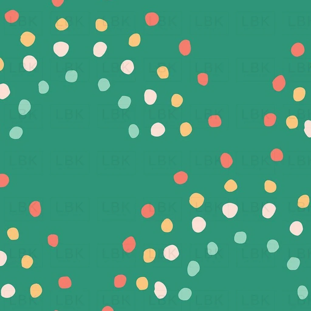 Retro Rainbow Polka Dots Teal