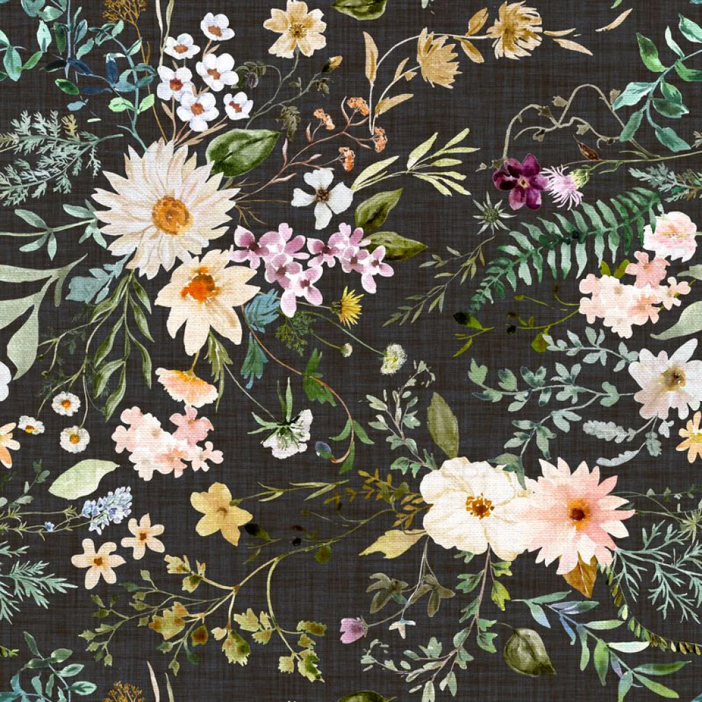 Rustic Wildflowers on Charcoal