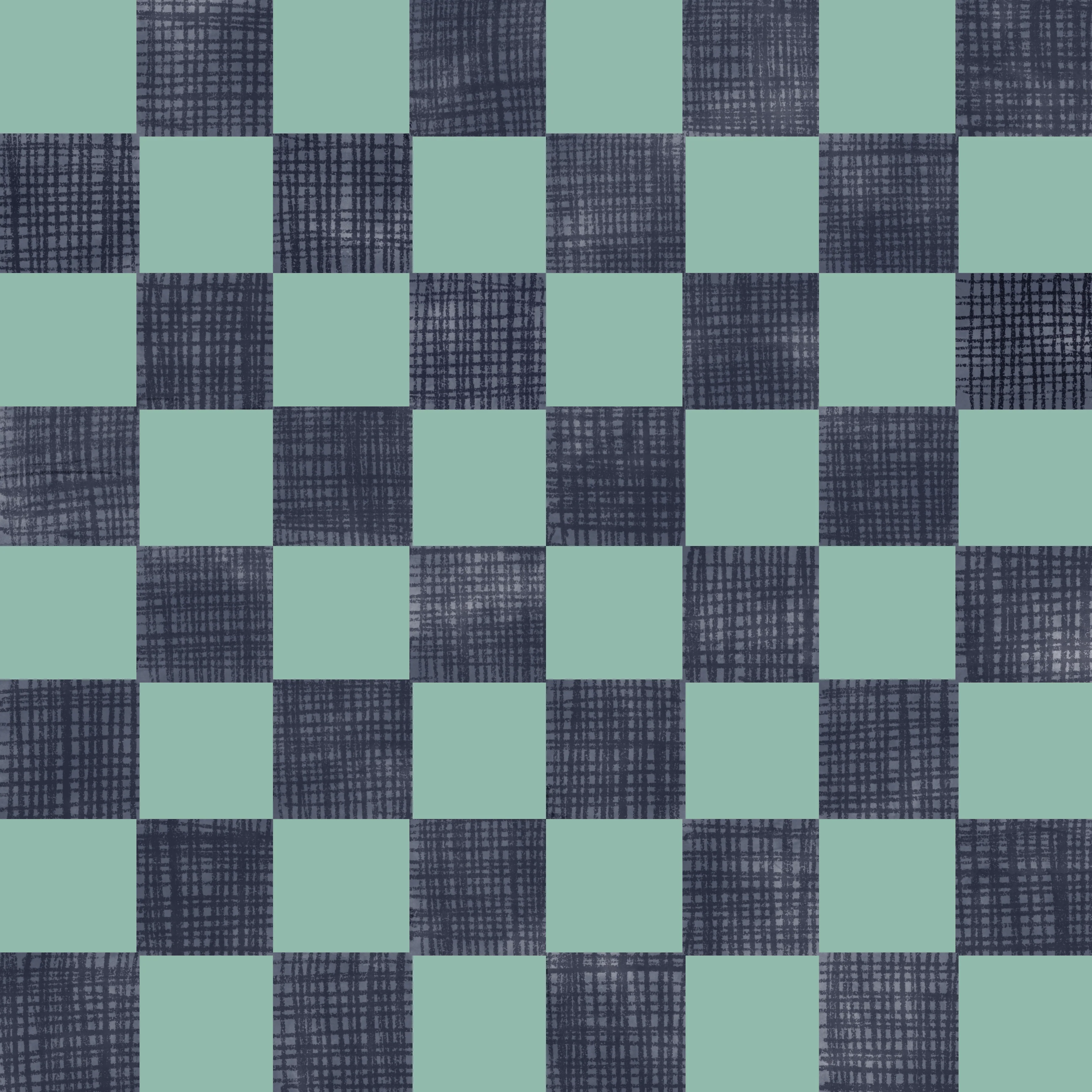 Sage navy checker