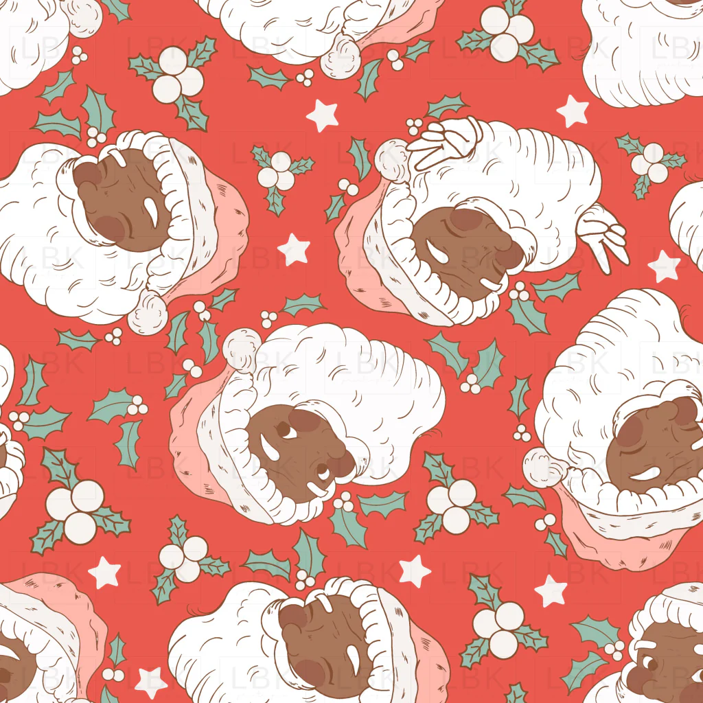 Santa Claus red pattern dark skin