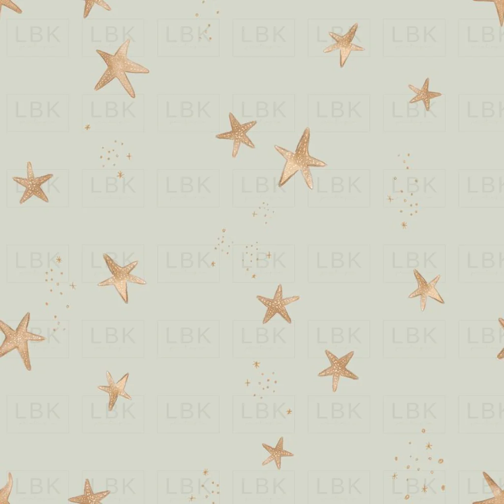 scattered starfish - seafoam green