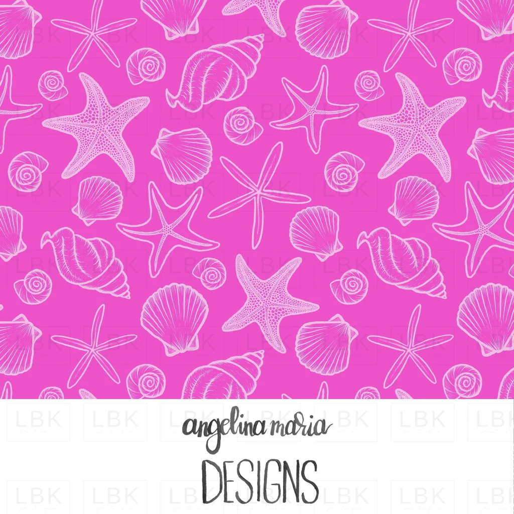 seashells and starfish pink
