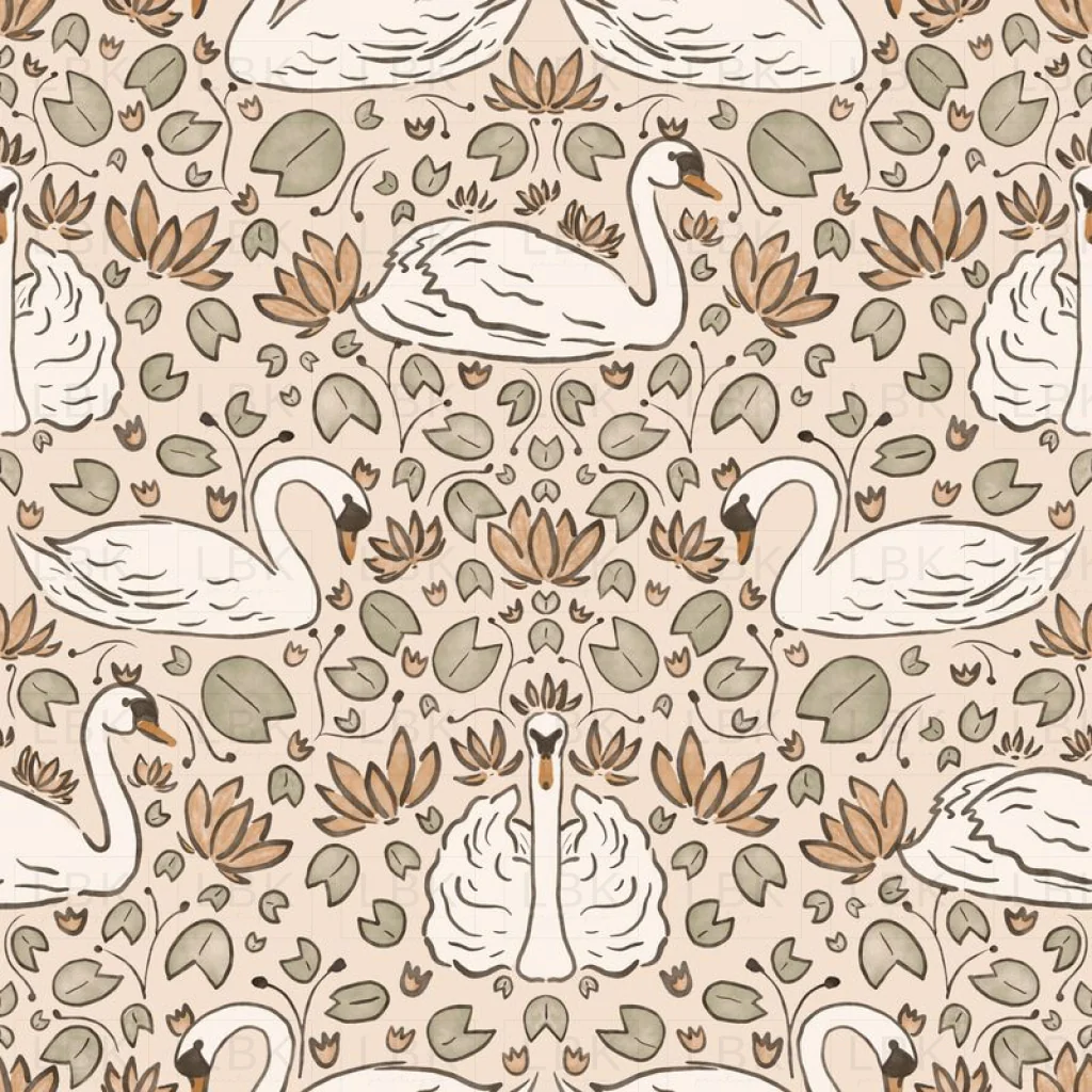 serene swans - cream
