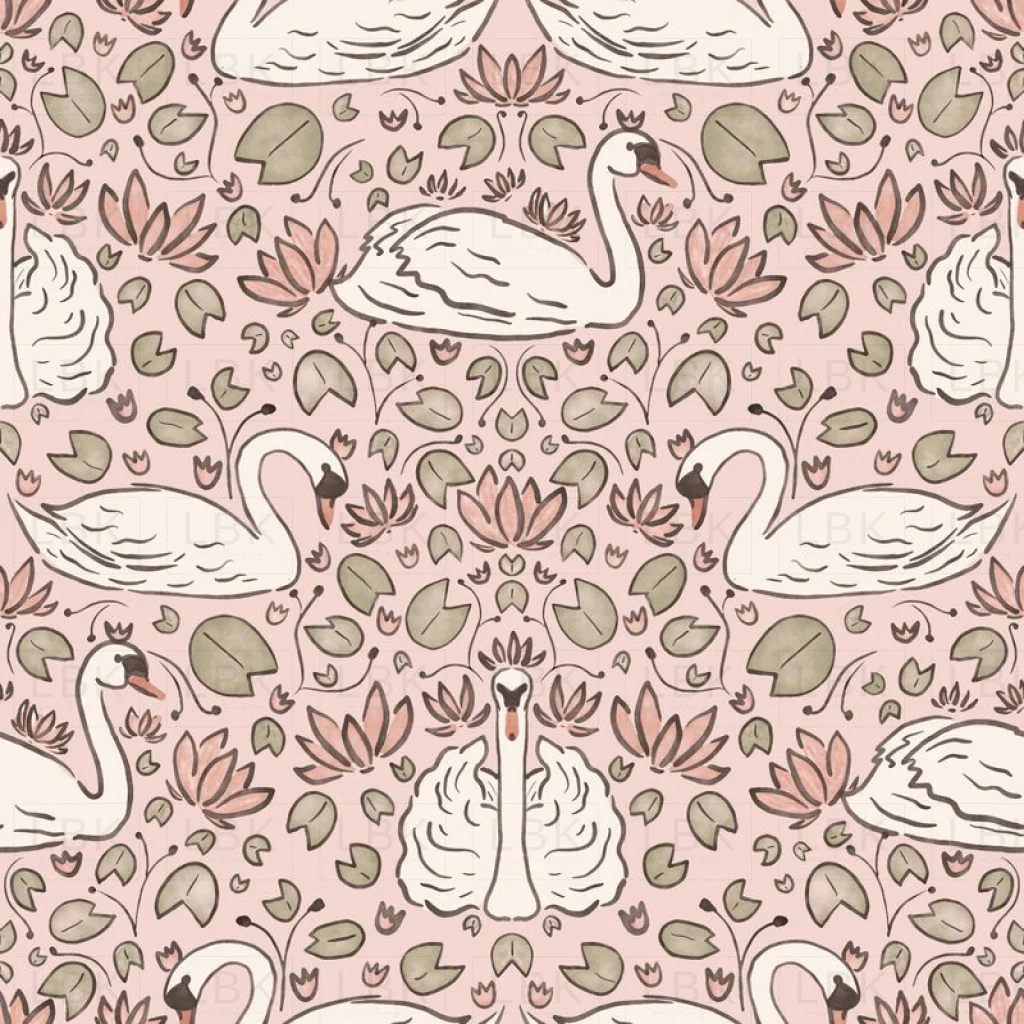 serene swans - primrose pink