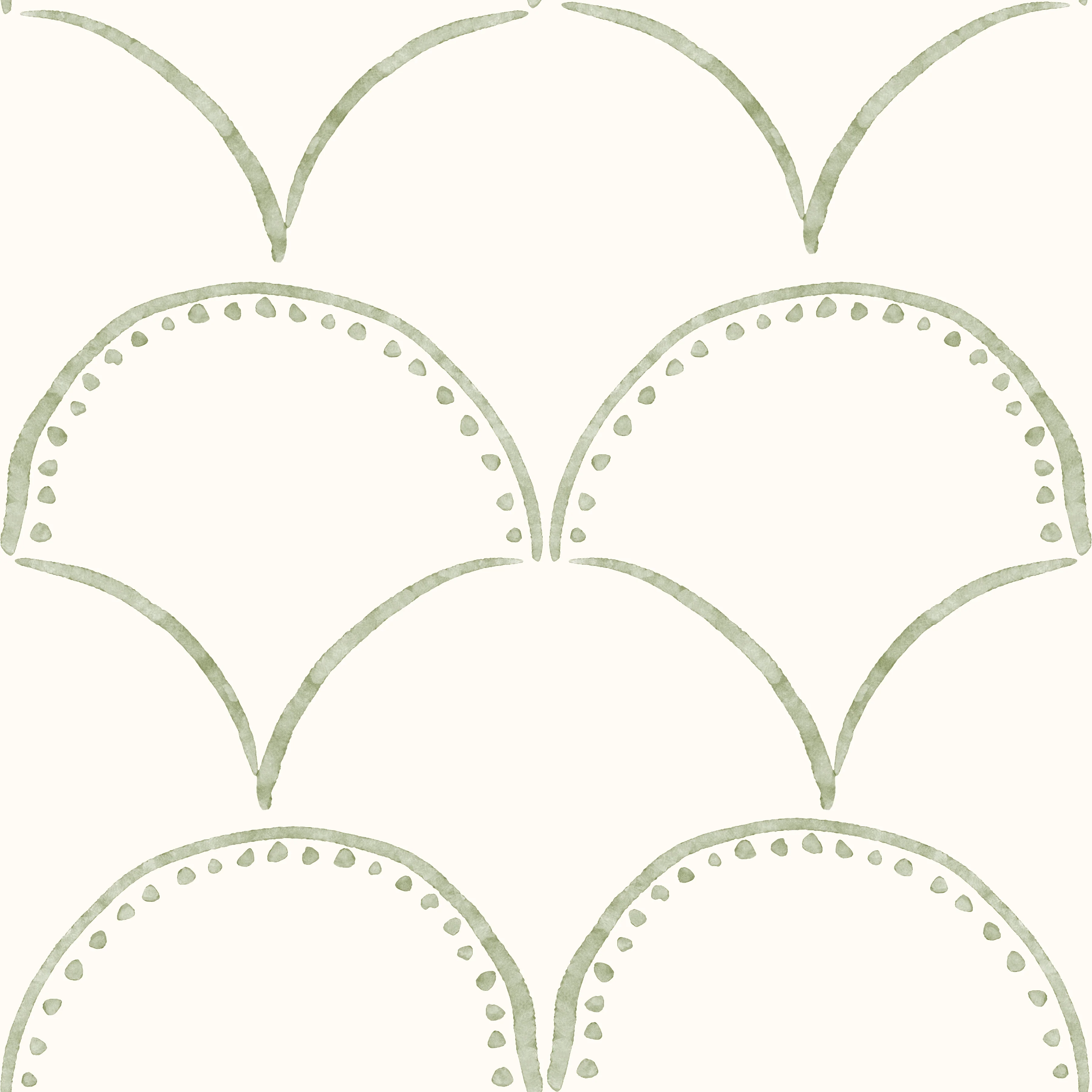 Simple Scallop-green on cream