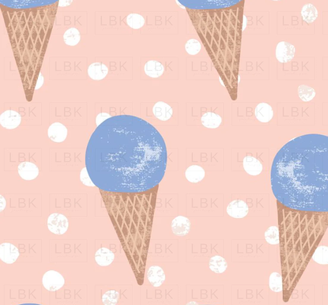 single scoop blue on peach dots