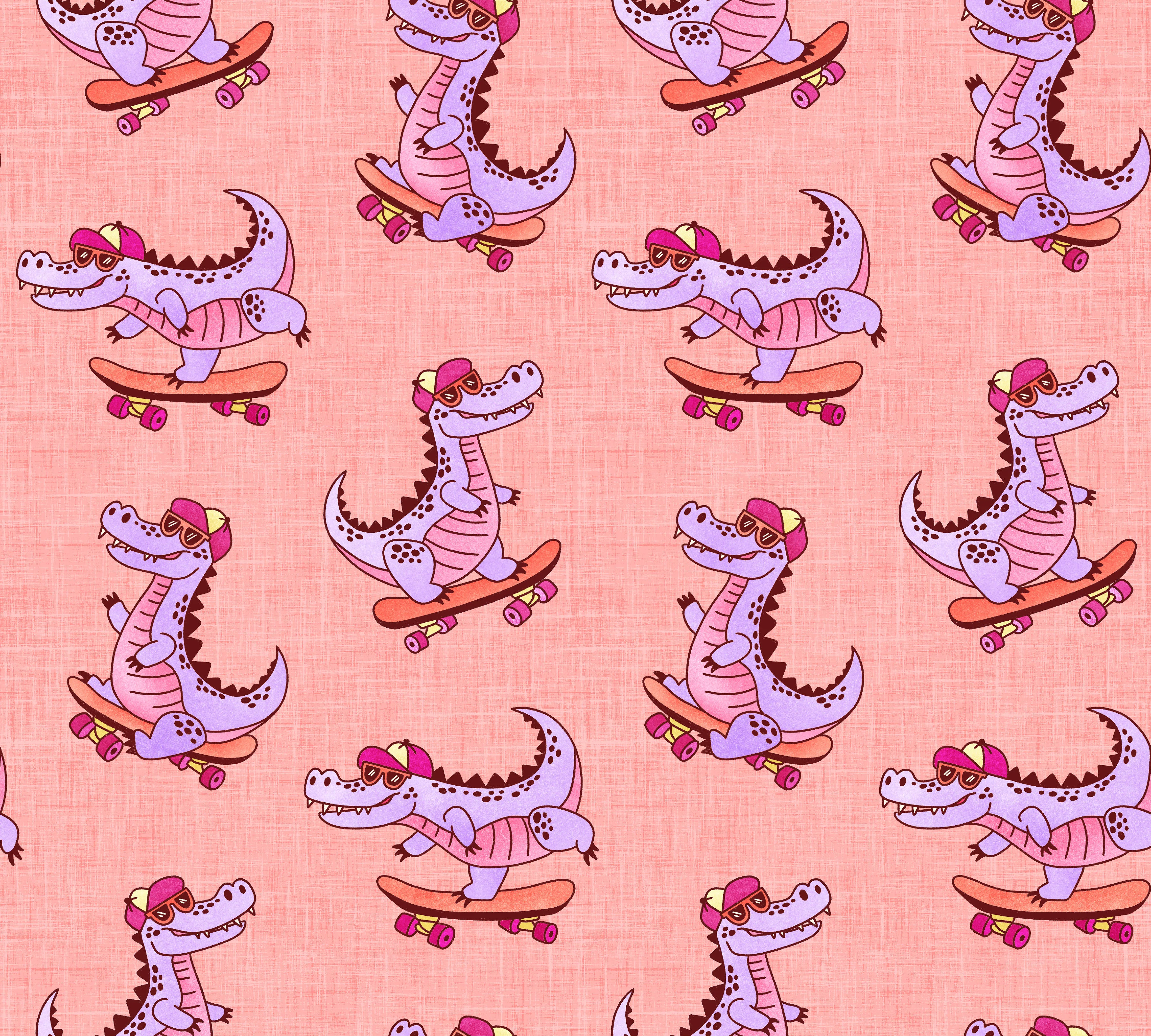Skate Park Purple Gators Peach