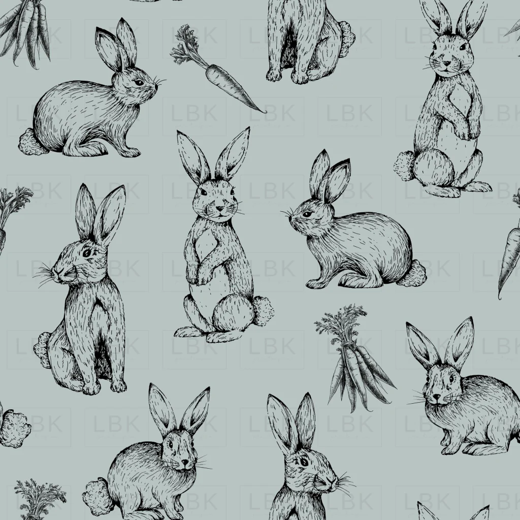 Sketch Bunnies on Misty Blue