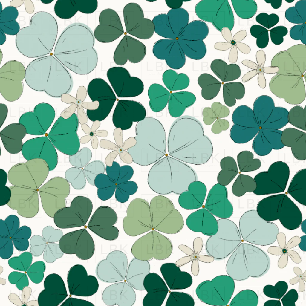 Sketch Shamrocks and Flowers