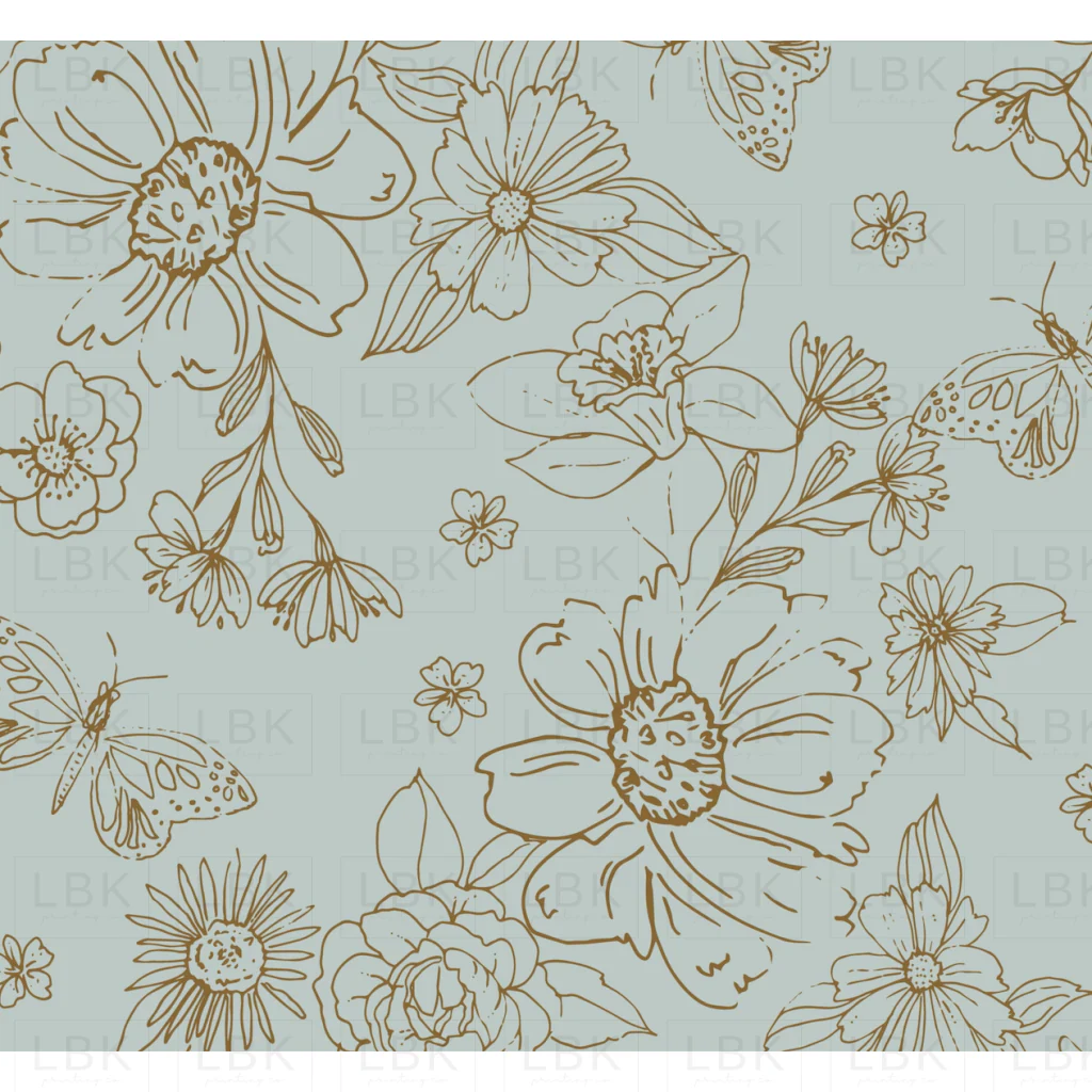 Sketched florals in Blue