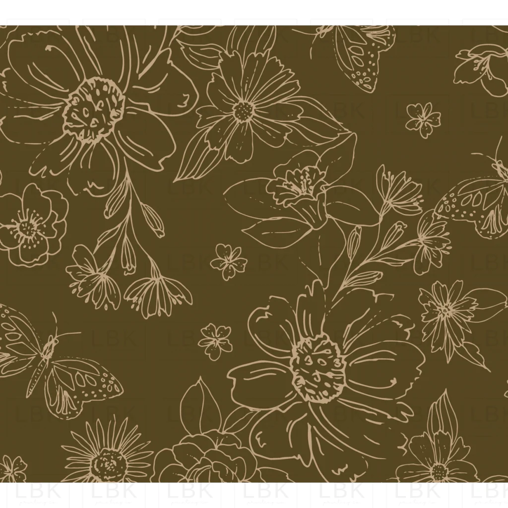 Sketched florals in coco