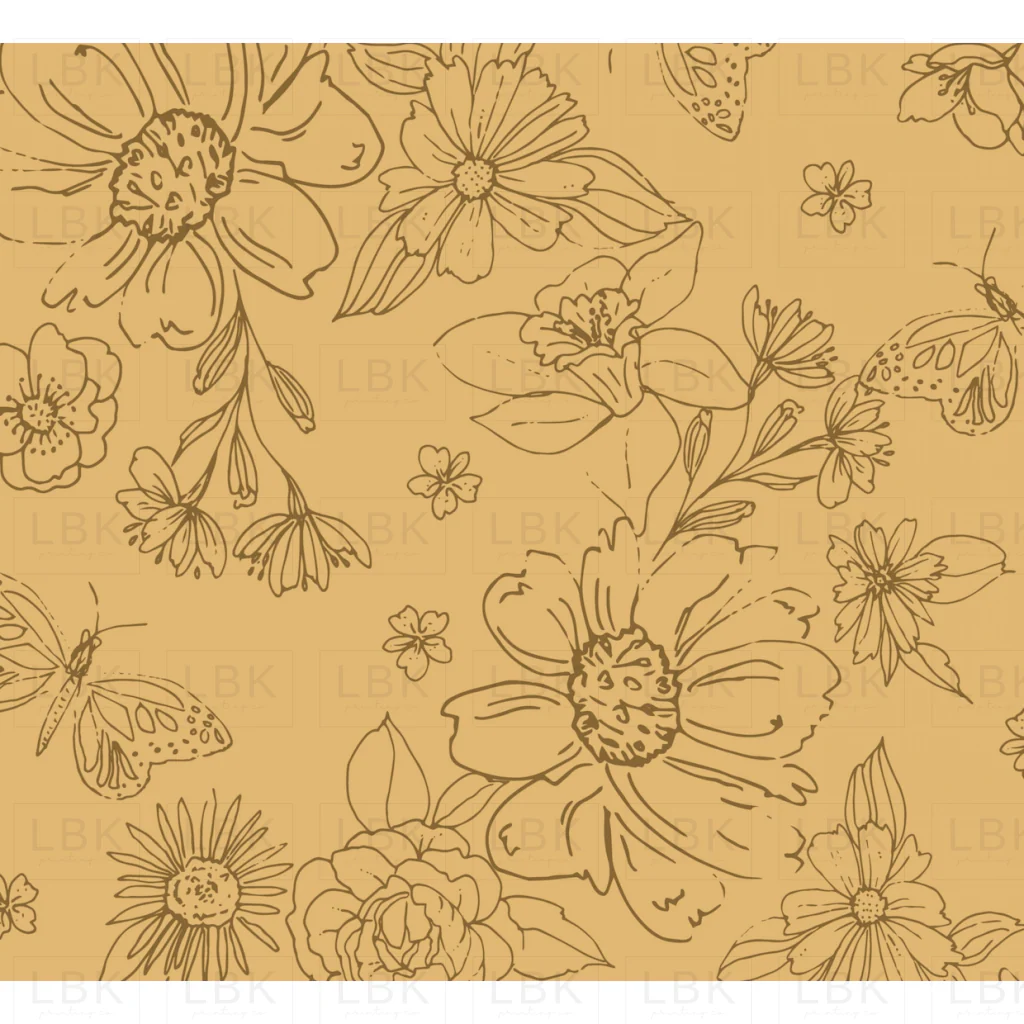 Sketched florals in Daffodil
