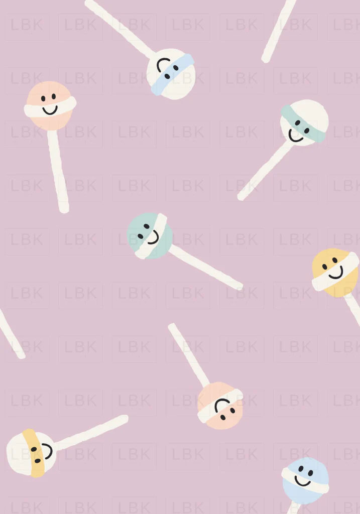 Smiley face Lollipops on Pastel Lilac