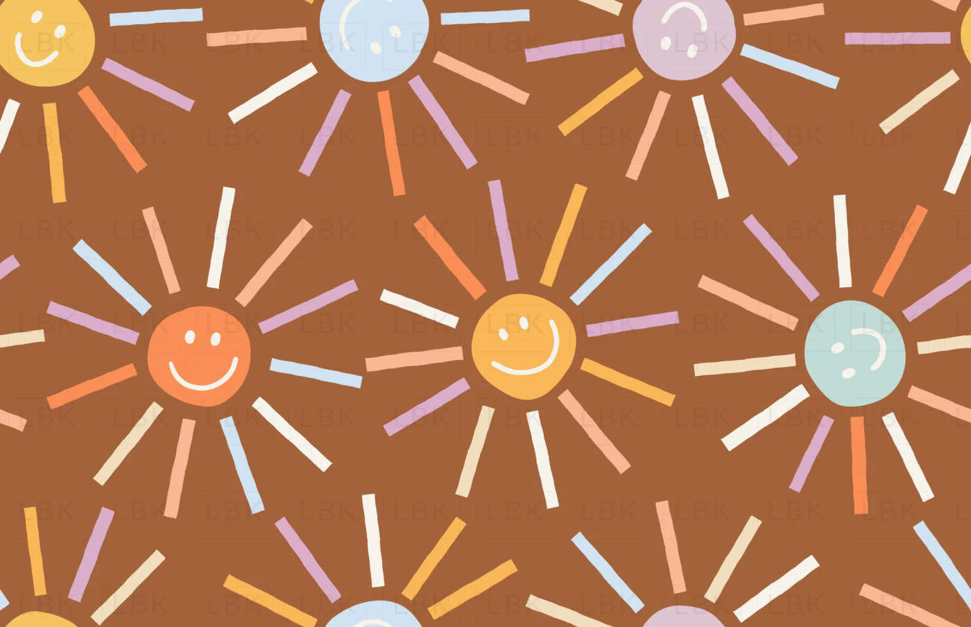 Smiley face Sunshines on Cocoa Brown